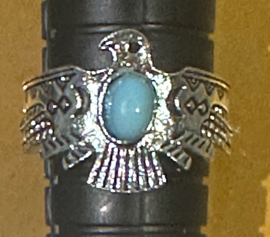 Larimar Gemstone Sterling Silver Eagle π¦
Ring Size 7 Antique Style