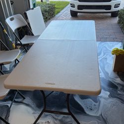 6ft Lifetime Folding Table – Heavy Duty, Folds in Half
