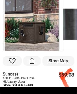 Suncast 150 ft. Slide Trak Hose Hideaway, Java