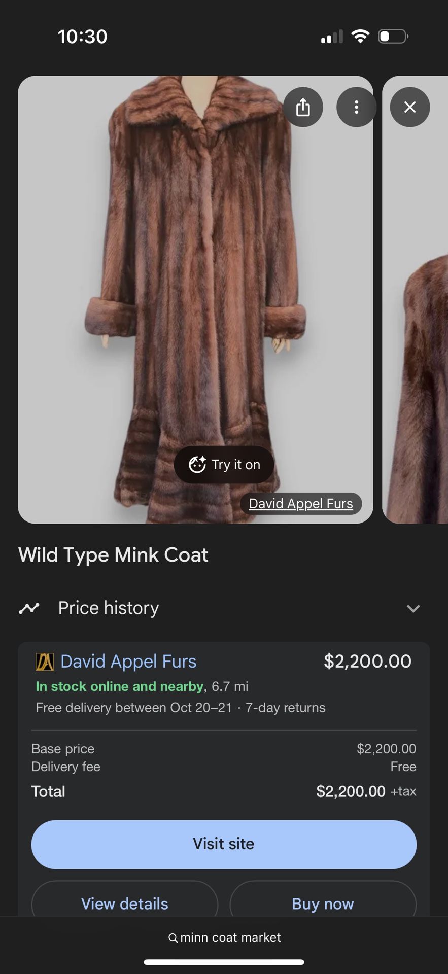 100% PURE MINK COAT
