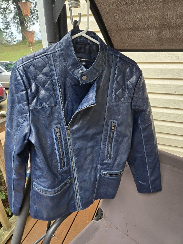 Blue Leather-like Jacket