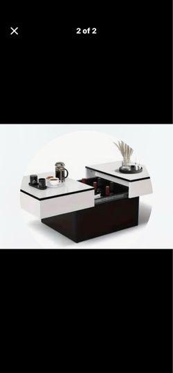 Black white coffee table with storage