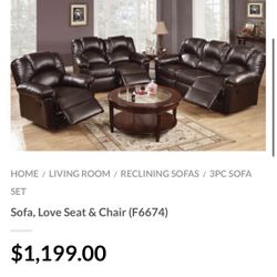 Brown Motion Sofa Set 