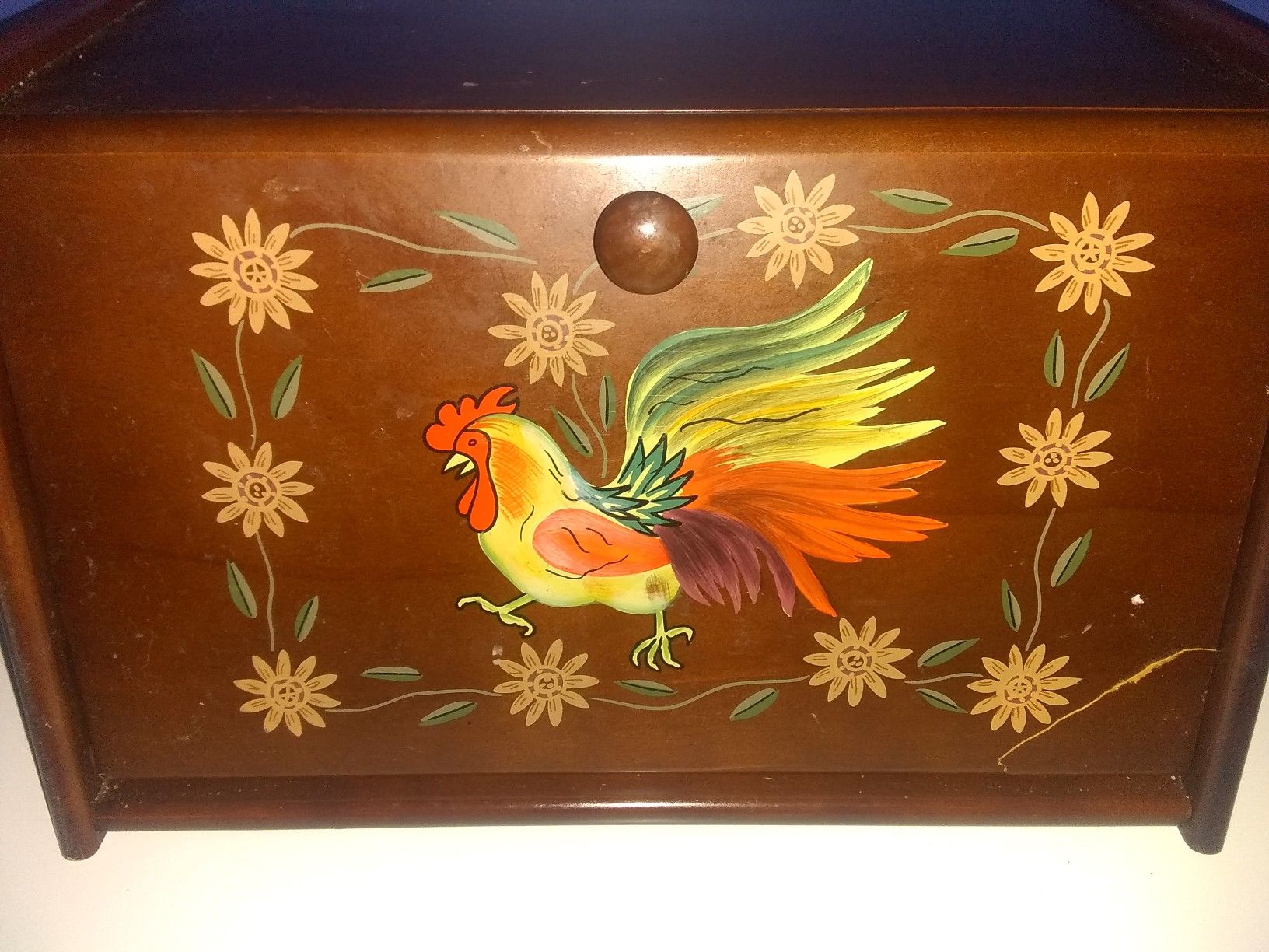 Vintage Rare Susan Winget Rooster Breadbox