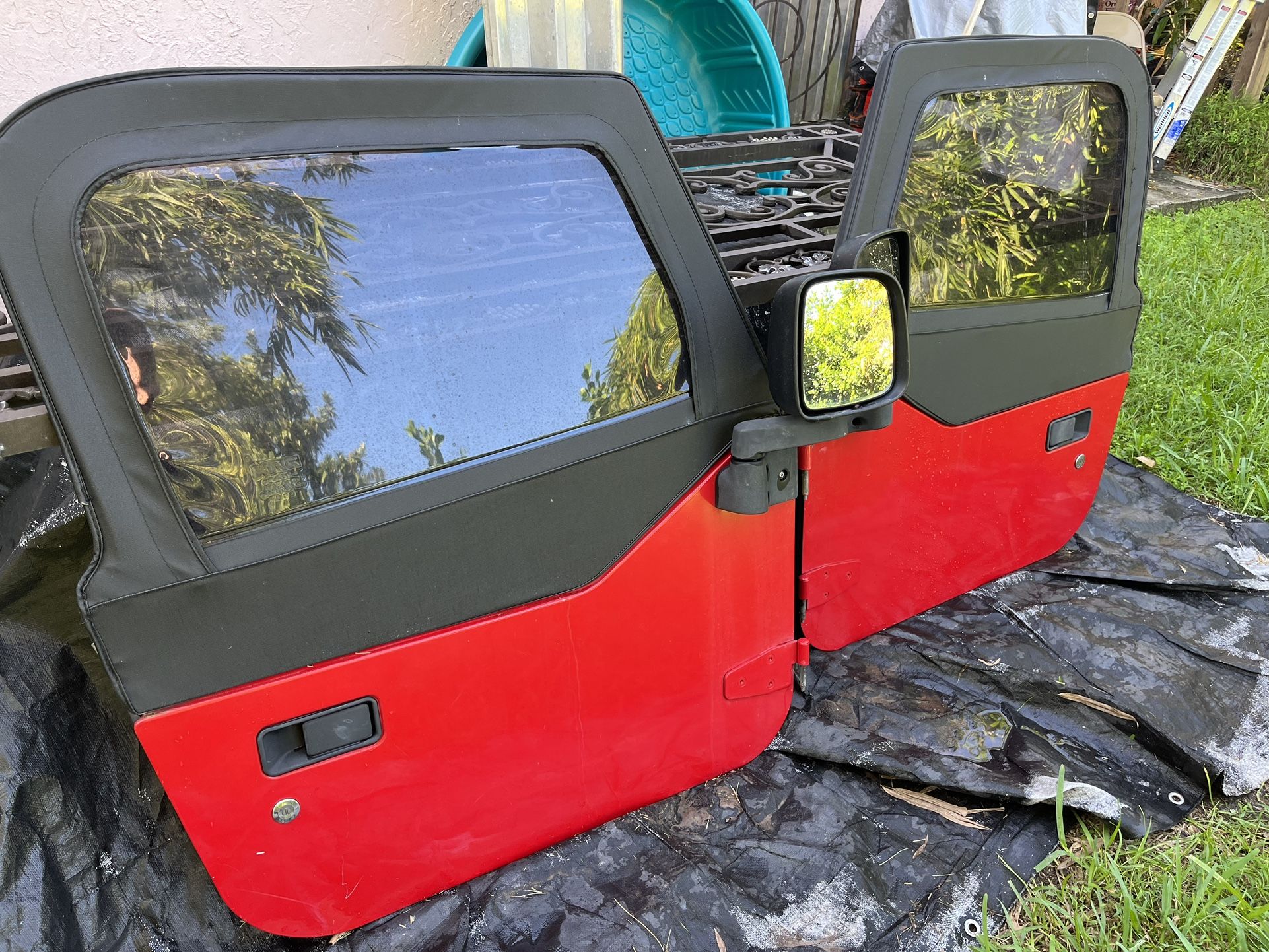 97-06 Jeep Wrangler TJ Half Doors Windows Flame Red PR4 With Key