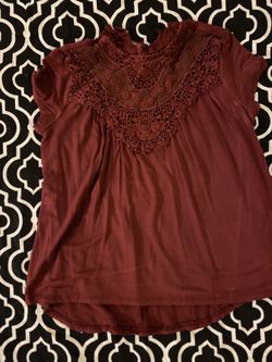 Girls Xhilatation Burgundy Top Size M 7/8