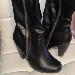 Black Heel Boots To The Knee 