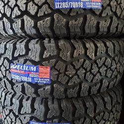 (4) 285/70r18 Delium A/T Tires 33 285 70 18 Inch AT 10-ply LT E Rated 