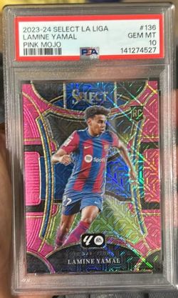 2023-24 Select La Liga Lamine Yamal Pink Mojo /115 PSA 10 RC Mezzanine #136