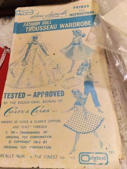 1963 Sew Simple Fashion Doll Trousseau Wardrobe Booklet