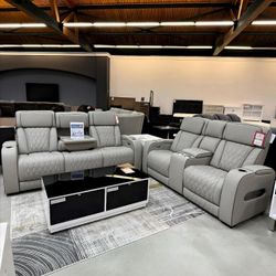 EXCLUSIVE] Boyington Gray Power Reclining Living Room Set