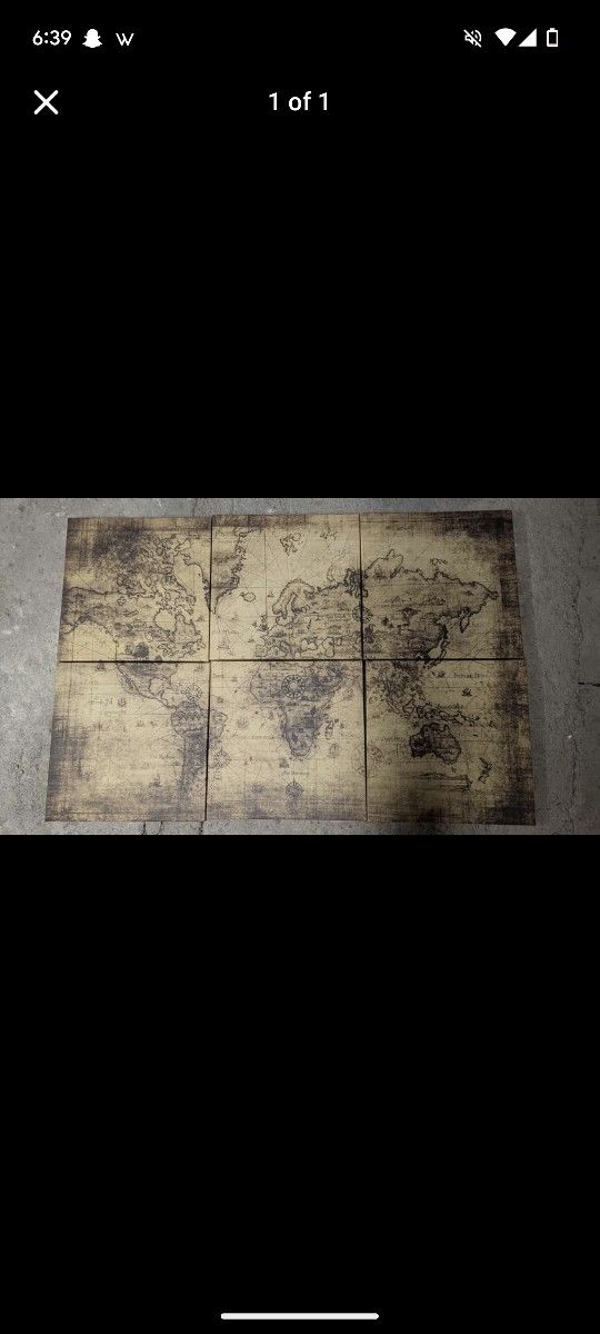 Six piece Wall Canvas Map