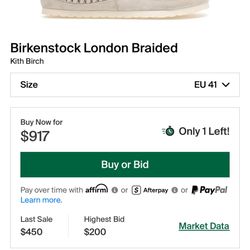 Kith Birkenstock London Braided Birch