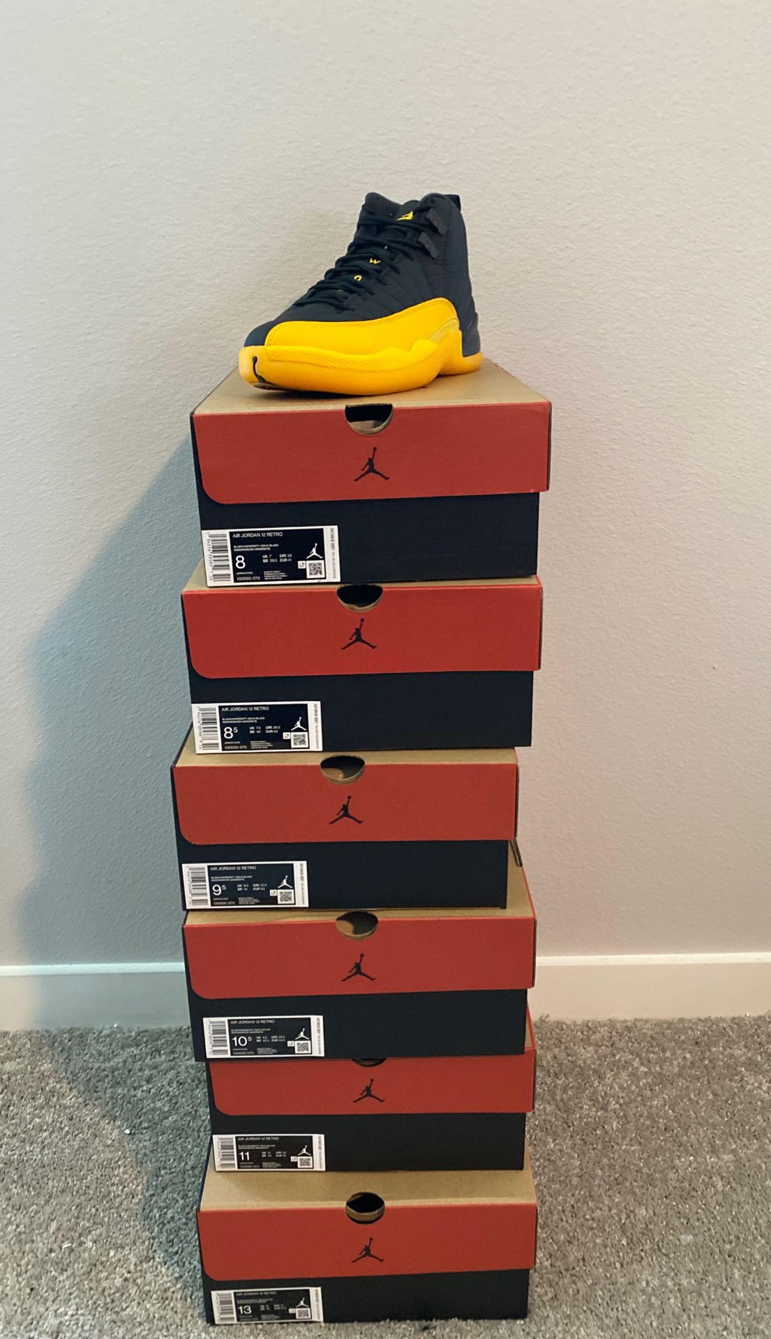 Air Jordan 12 Black/Yellow (DS) 2020