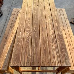 Large Custom Farmhouse Dining Table + Bench Set (Seats 6–8)