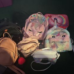 7 Bags There Little Girls Bags In Good Condition 