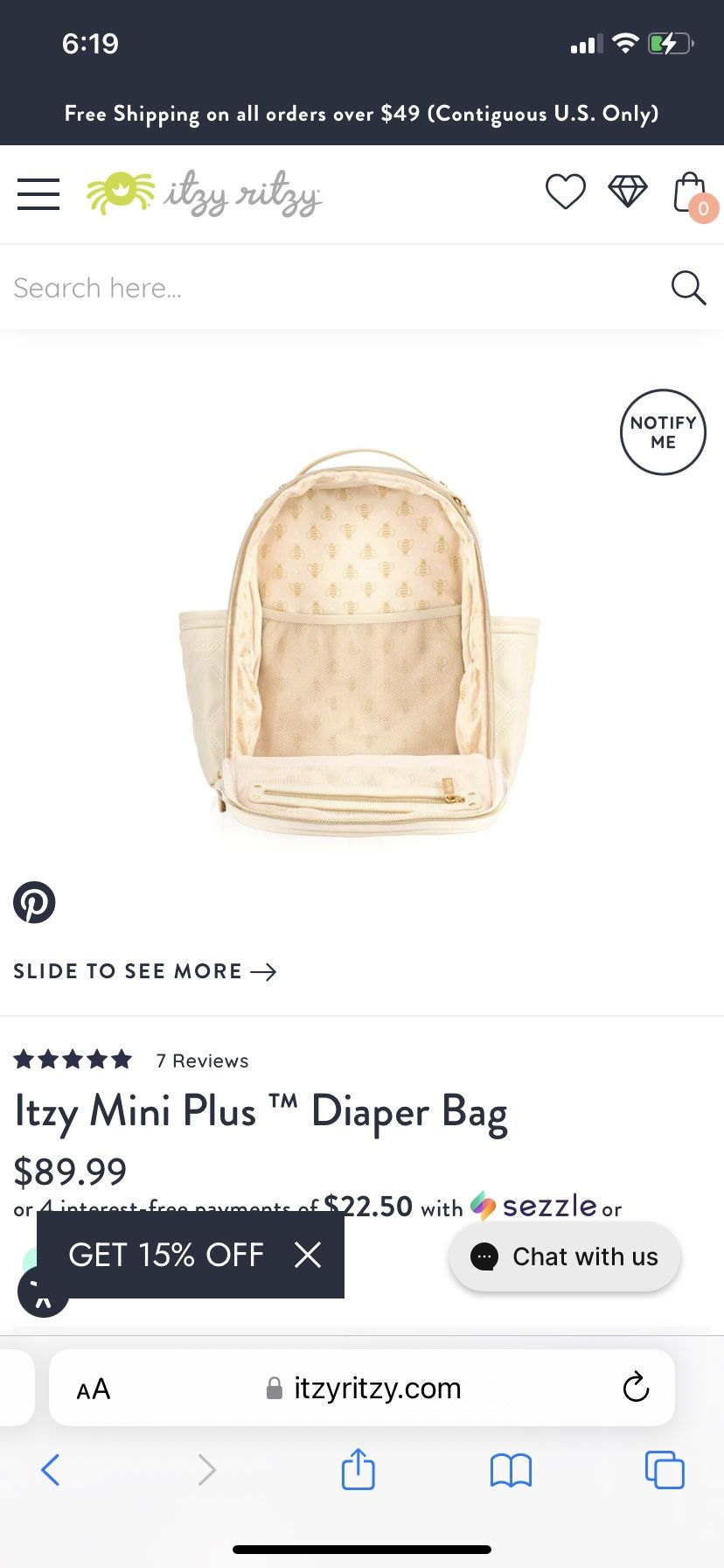 Itzy Ritzy Milk And Honey Bag