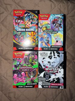 Pokemon Booster Bundles – Shrouded Fable, White Flare, Chaos Rising & Journey Together