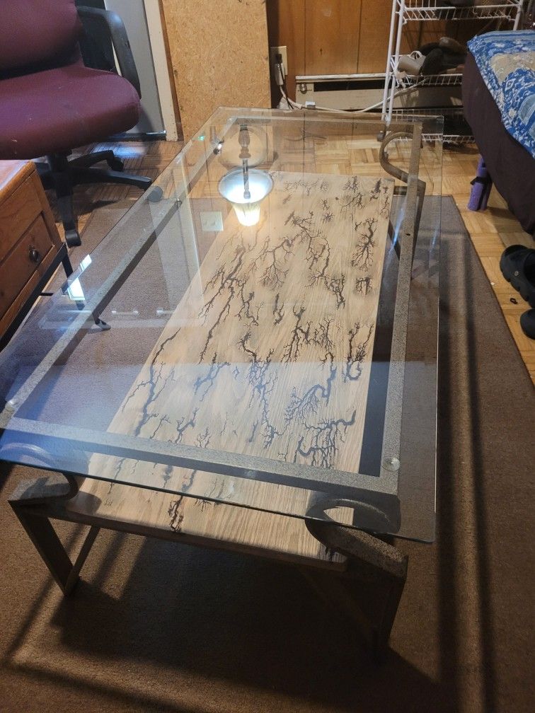Coffee Table.  Glass/fracture