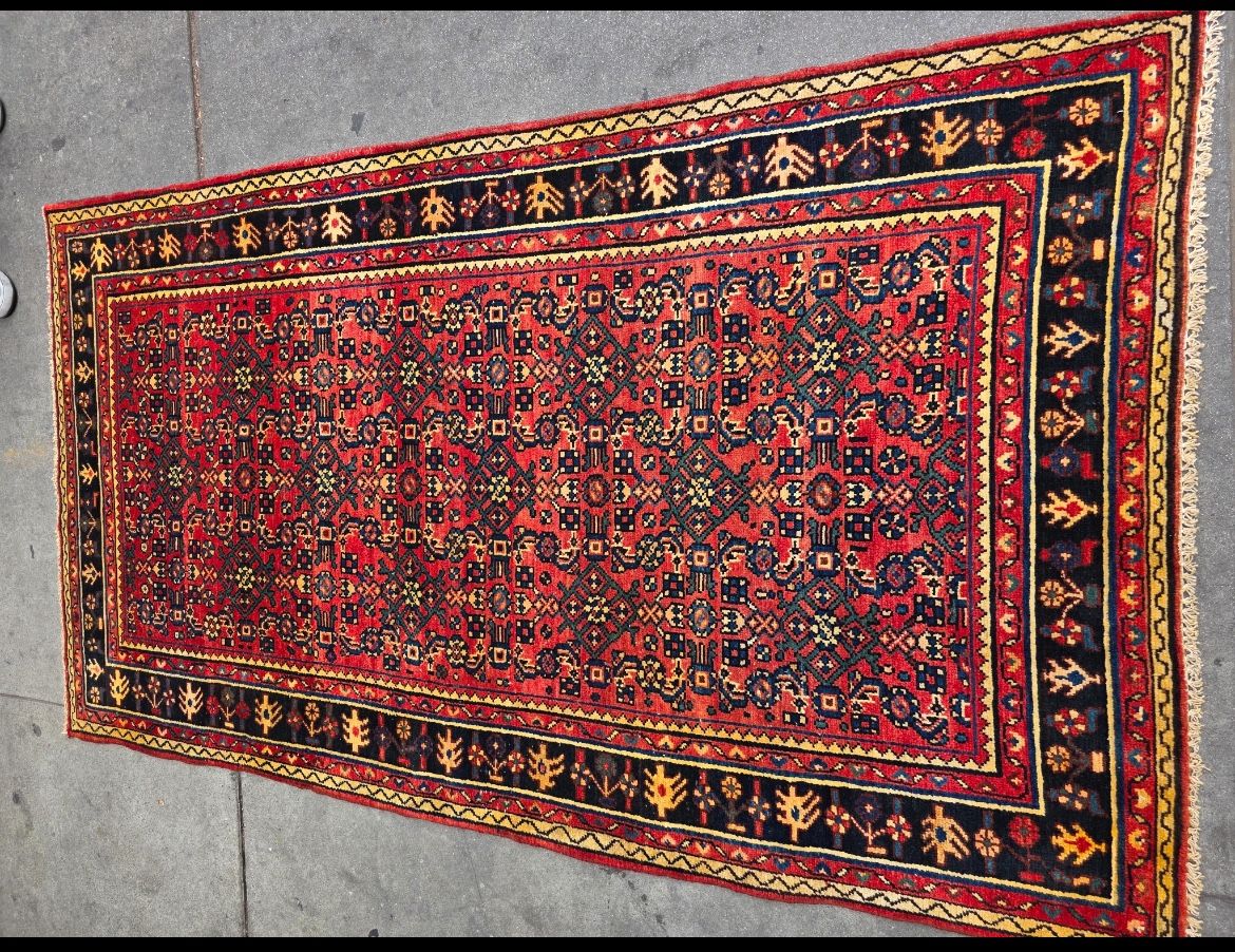Antique Persian Rug 200% Wool No Damage. 3.5 X6.4 Ft 