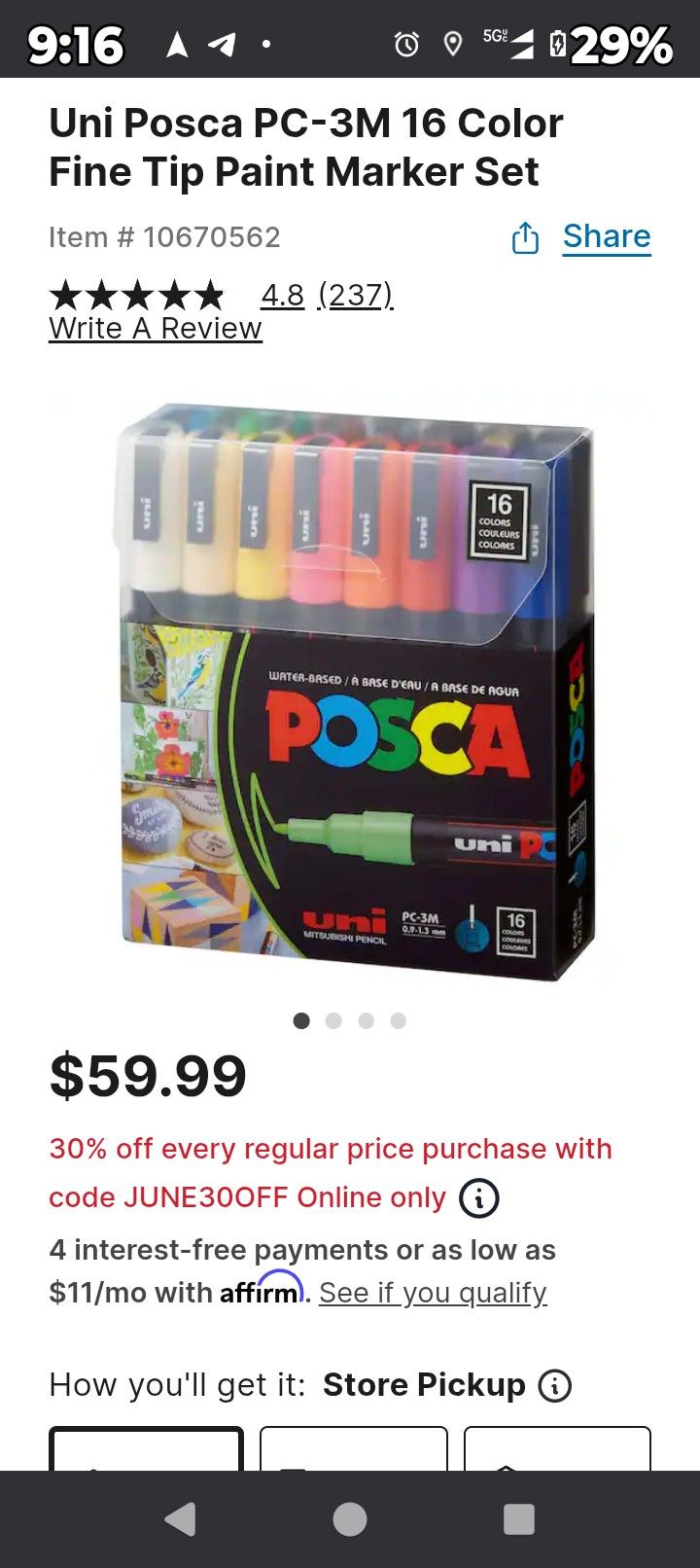 POSCA 16 COLORS MARKER New Set SET
