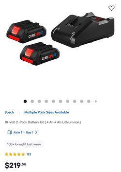 Bosch 18v battery pack with charger