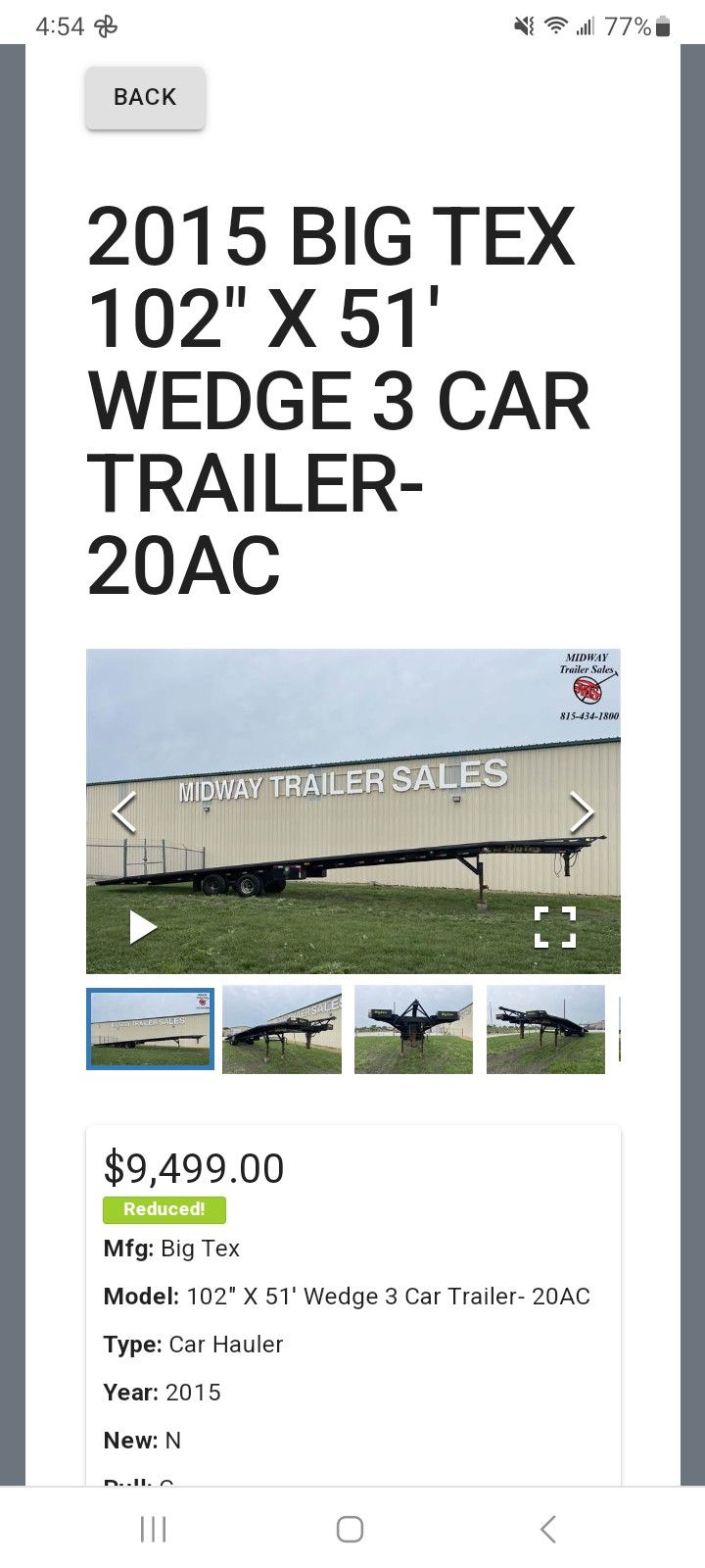 Same Trailer 7500 20 AD 3 CAR TRAILER BIG TEX GOOSENECK TRAILER