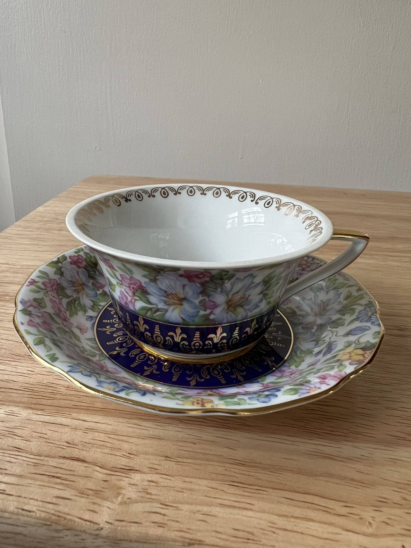 Antique RGK Leander 1946 Porcelain Tea Cup & Saucer-Czech Republic~REDUCED!