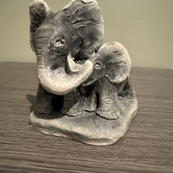 Mother and Baby Elephant Figurine from Brown County, Indiana