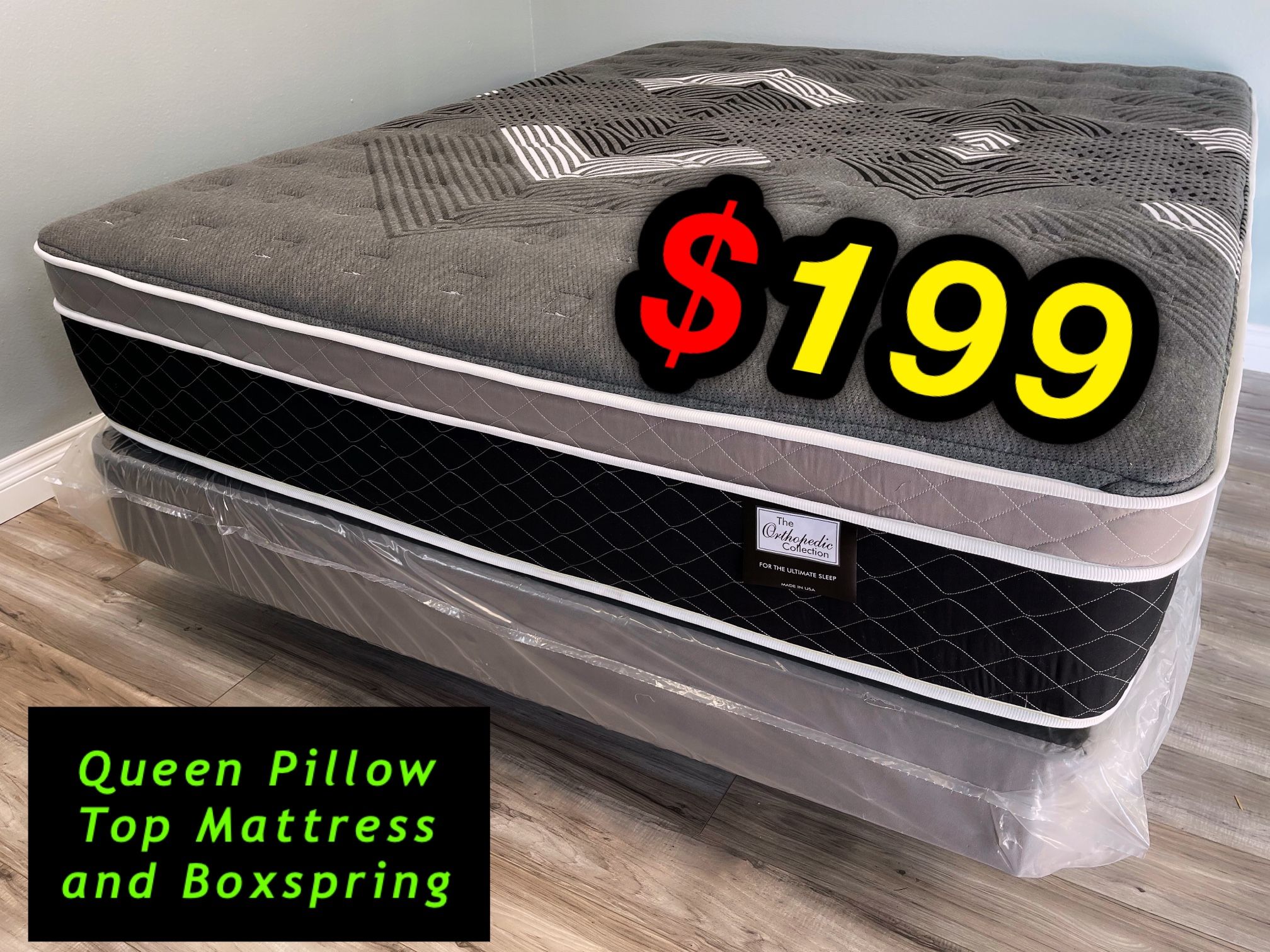 Queen Oasis Thermo Pillow Top Mattress And Boxspring 