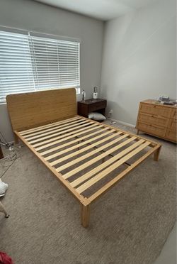 Queen Size Japanese Style Bamboo Bed Frame and Headboard, Nectar Sleep