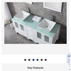 Wonline  Black Double Sink Bathroom Vanity