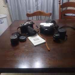 2 Old School Camera Pentax Spotmatic SP F Flim And A NIKKOREX AUTO 35