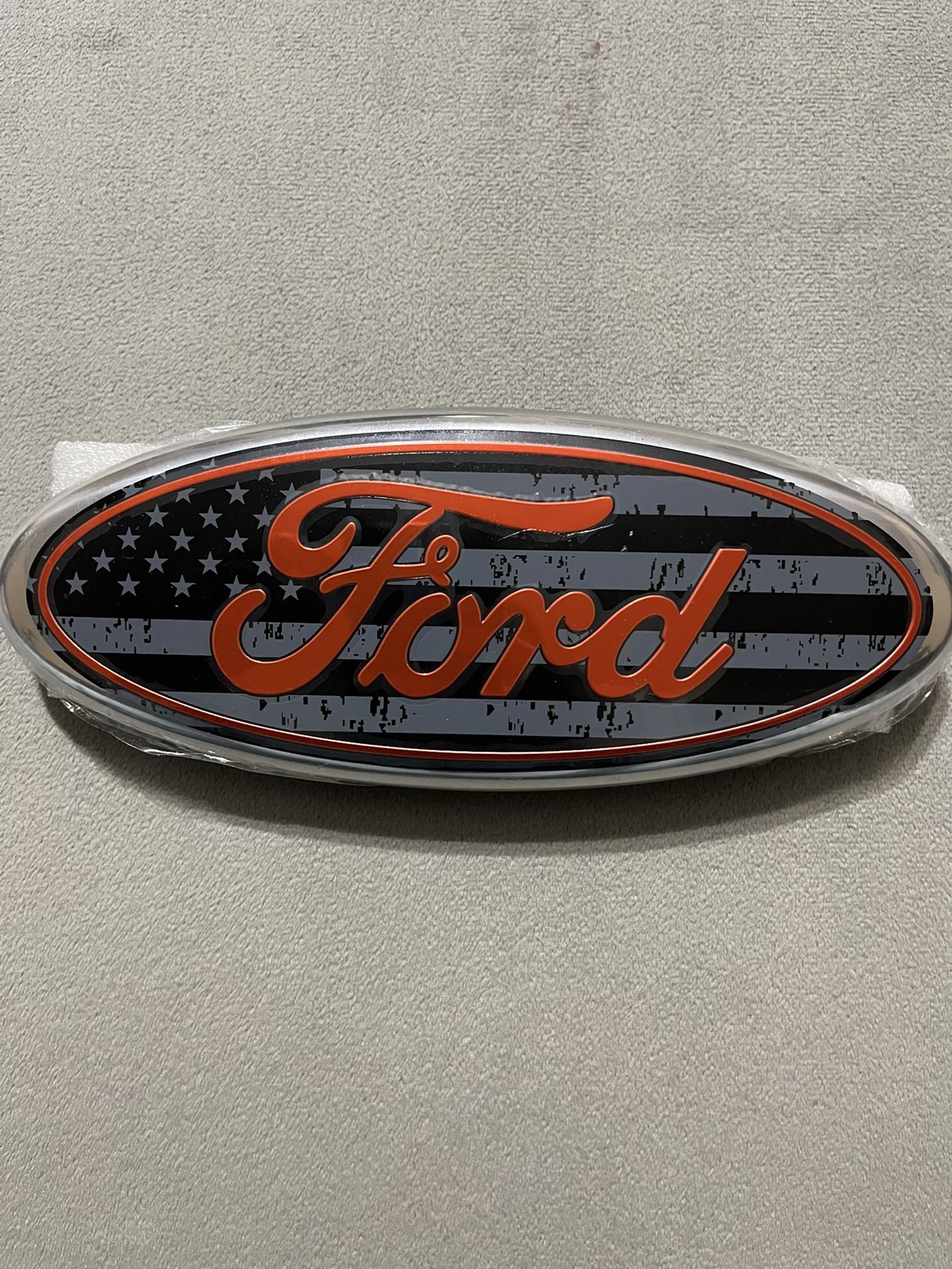 Black American Flag 3D 9 inch Front Grille Grill Emblem For Ford F150 Badge