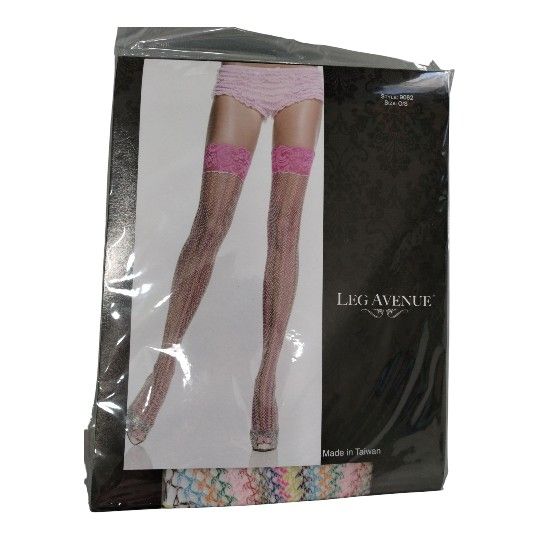 Rainbow Fishnet Lace Thigh Highs Stockings New Women's Halloween Costume 