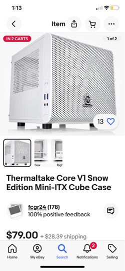 Thermaltake Core V1 Snow Edition Mini-ITX Cube CPU Computer Case