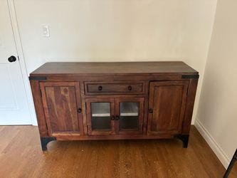 Dark Wood Sideboard Buffet Cabinet. Mirror sold separately . It's 62"x 17"× 34"