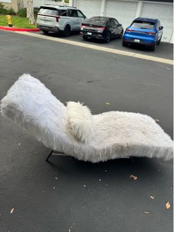 White Faux Fur Shag Lounge