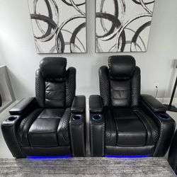 5 Ashley Party Time Power Recliner with Adjustable Headrest Set – (5 Recliners In Total)