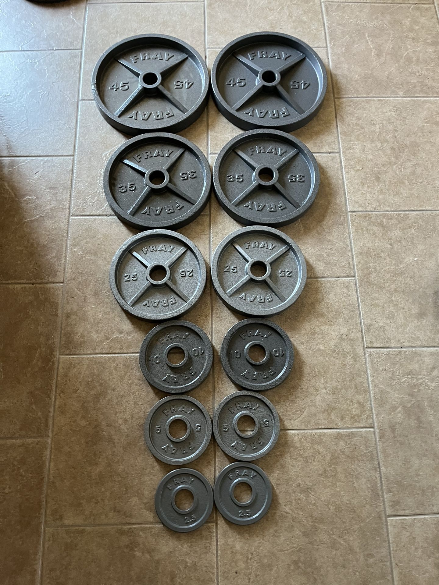 245lb Fray Fitness Olympic weight Plate Set