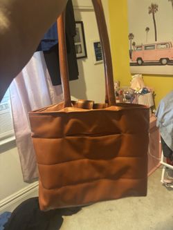 Brown tote bag
