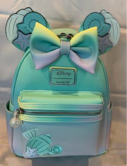 Loungefly Disney Minnie Mouse Ombre Mermaid Pastel Mini Backpack