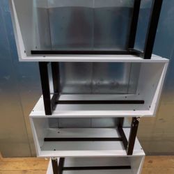 White 3 Tier Geometric Bookshelf 