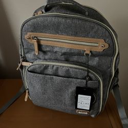 It’s A Brand New diaper bag the color is gray has so many pocket never been used