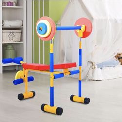 Kids Fitness Exercise Equipment, Adjustable Barbell Toy Set for Kids Fitness, Children's Play Fitness Exercise Equipment, Kids Workout Equipment