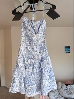 Blue floral dress