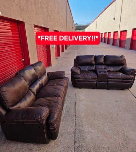 Leather Recliner Sofa Set