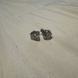 MOISSANITE Solid White Gold stud  Earrings 8mm