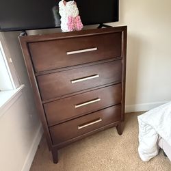 5 Piece Matching Dark Walnut Furniture Set 