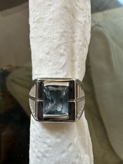 Anillo De Hombre. Piedra Azul 